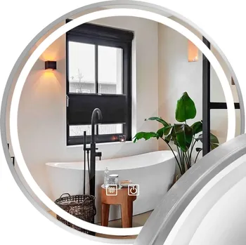 Zrcadlo Kulaté dotykové zrcadlo s LED osvětlením MMJ 70 cm stříbrné