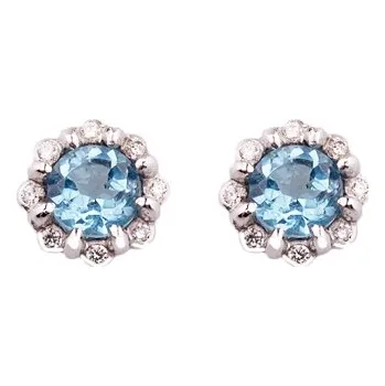 Souprava šperků diamant + topaz - zlaté náušnice (U3-2125-3)