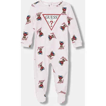 Kojenecký overall Dětský bavlněný overal Guess H6RW00.KA6W4.PPY2.G růžová 30X, vel. 62-68