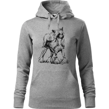 Dámská mikina Mikina - Čínský chocholatý pes Barva: Šedá (12), Velikost: XXL, Střih: Dámské