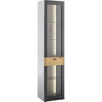 Knihovna Vitrína do obývacího pokoje CESENA (typ 10) grafit/dub divoký