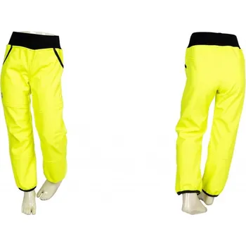 Chlapecké kalhoty Kocour Mourek Kalhoty dětské softshellové zimní s fleecem neon.žluté Velikost 152
