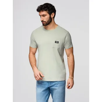 Pánské tričko Pánské volnočasové tričko s kapsičkou - světle šedé V2 OM-TSCT-0109 - M