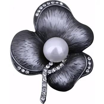 Brož Gaira Brož Květ s perlou 3866, Barva bílá