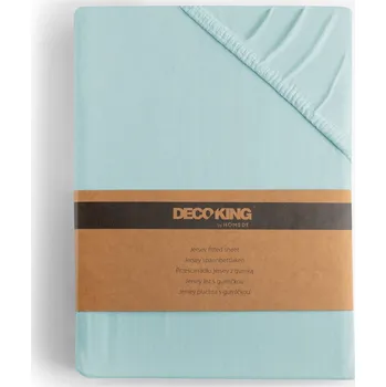 Bavlněné prostěradlo AmeliaHome AMBER mrazivě modré, velikost 140-160x200+30