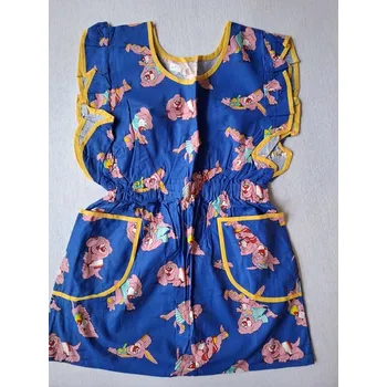 Pláštěnka zástěrky dětská do školky-školy vel: 128 modrá pes