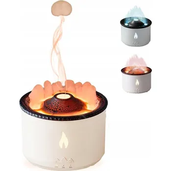 Vzduchotechnika DIFUZÉR VULKÁN ZVLHČOVAČ VZDUCHU AROMATERAPIE DÁLKOVÉ OVLÁDÁNÍ ZVLHČOVAČ LED LAMPA