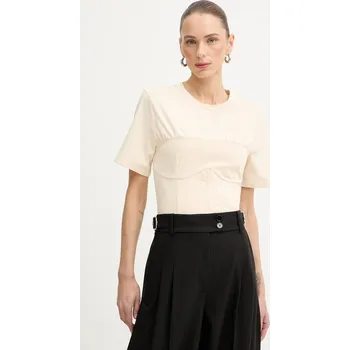 Pánské tričko Bavlněné tričko Patrizia Pepe 8M1803.J387 béžová 08X, vel. 34