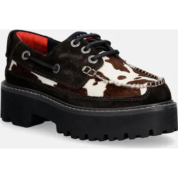 Dámská obuv Semišové mokasíny Tommy Jeans ARCHIVE 01 CALF HAIR EN0EN03004 hnědá 88X, EUR 39