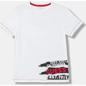 Dětské bavlněné tričko Guess N6RI02.K8HM4.PPY2 bílá 00X, vel. 88-96