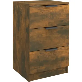 Noční stolek Noční stolek kouřový dub 40 x 36 x 65 cm se 3 zásuvkami
