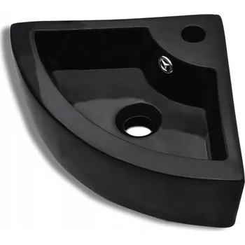 Umyvadlo Keramické rohové umyvadlo černé 45x32x12,5 cm