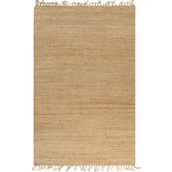 Koberec Ručně tkaný koberec z juty 120 x 180 cm v přírodní barvě