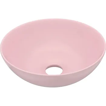Kulaté umyvadlo na desku matná růžová 280 x 100 mm keramické