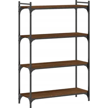 Knihovna Knihovna, regál na knihy, hnědý dub, 80 x 30 x 120 cm, s kovovým rámem