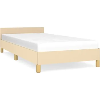 Postel Rám postele s čelem krémový 207 x 93 x 50 cm, bez matrace