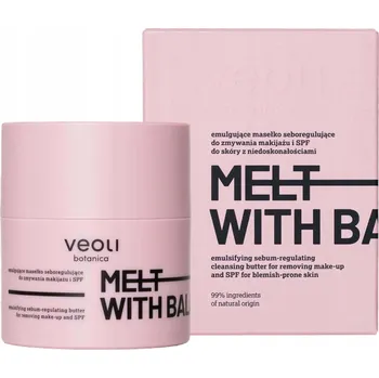 Opalování Veoli Botanica Melt With Balance emulgující máslo seboregulační pro odličování make-upu a SPF pro pokožku s nedokonalostmi, 40 ml