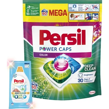 Prací prostředek Persil Power Caps Kapsle na Barevné Prádlo 60 ks + Dárek