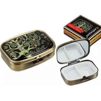 Dárková krabička 2194 Carmani - Obdélníková krabička na tablety LÉKOVKA se zrcátkem, G. Klimt, Strom života