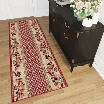 Koberec Běhoun na míru Atlas - květiny a mřížka 1 - béžový Rozměr koberce: 60 cm