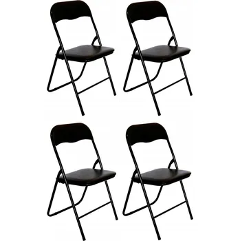 Skládací židle banketní cateringová černá 4 kusy