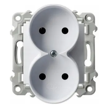 Elektrická zásuvka Ospel Szafir Dvojitá zásuvka bez uzemnění, bez rámečku, bílá GP-2ZR/m/00