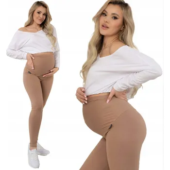 Dámské legíny Formommy těhotenské legíny dlouhé bavlna hnědé velikost L