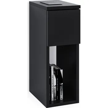 Noční stolek Noční stolek ComfortCove černý matný 20x30x55 cm s 1 zásuvkou