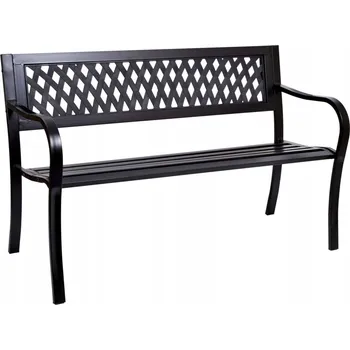 Zahradní lavice Lavička s opěradlem, kovová, 125 x 56 cm