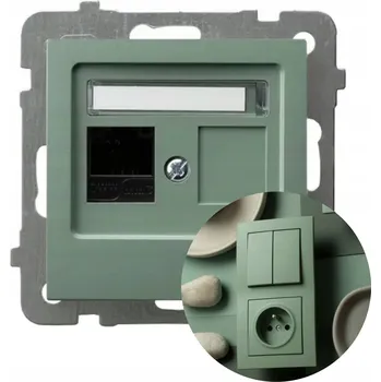 Elektrická zásuvka Počítačová zásuvka jednoduchá, kat. 5e MMC As zelená matná GPK-1G/K/m/84