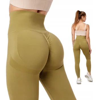 Dámské legíny Push Up legíny s vysokým pasem bezešvé Sport Fitness BLV50-255 Zelené L