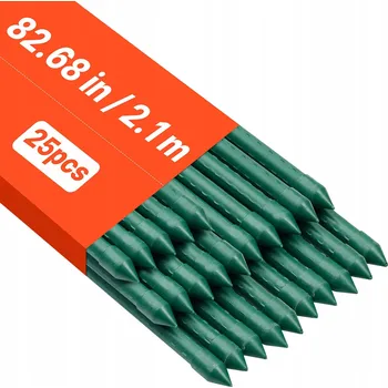 Opora na rostlinu VEVOR Podpěra pro rostliny, kovová, s PE povlakem 25 Ks 11 mm x 2,1 m