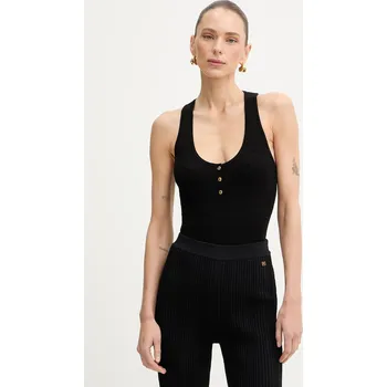 Top s příměsí hedvábí Elisabetta Franchi TK75B61E2 černá 99X, vel. 42