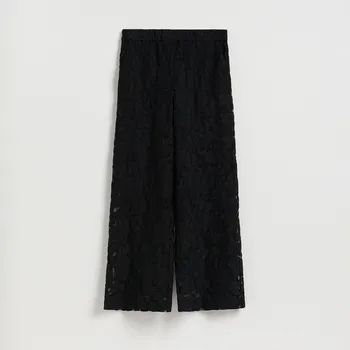 Dámské kalhoty Reserved - Kalhoty ze strukturované látky - černý - 951HF-99X - 951HF-99X-XS