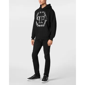 Pánská móda PHILIPP PLEIN Mikina 9589 Černá Regular Fit XXL