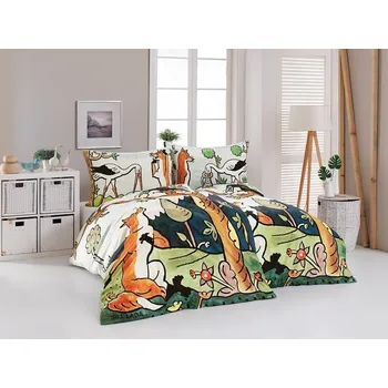 Povlečení Matějovský Bajky bavlna deluxe digitál 140 x 200, 70 x 90 cm zipový uzávěr