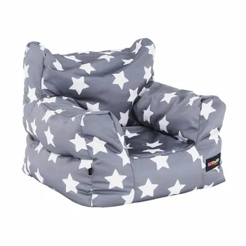 Sedací pytel Sedací vak LURKO látka šedá a bílá vzor, VÝPRODEJ