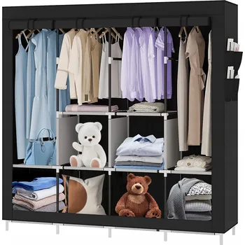 Šatní skříň PŘENOSNÁ SKŘÍŇ NA OBLEČENÍ POLICE NA OBLEČENÍ ORGANIZÉR 170 x 45 x 170 cm