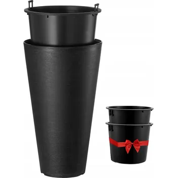 Květináč Vysoký květináč 2ks 59 CM Multifunkční květináč s vestavěnou schránkou, černý