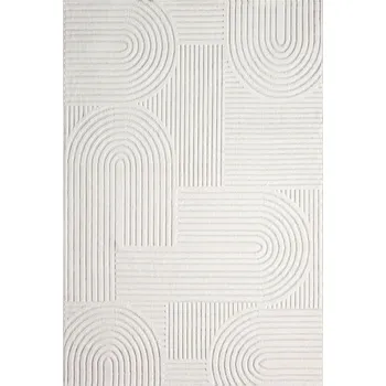 Koberec MODERNÍ KRÉMOVÝ KOBEREC 80X150 CM SVĚTLÝ VZOR CAMPINO 209 CREME