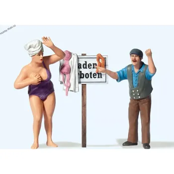 Modelová železnice Postavičky Zákaz koupání G - Preiser 45128 (Zahradní železnice)