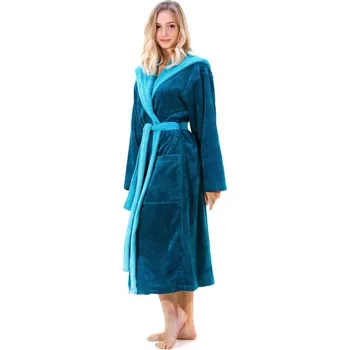 Dámský župan Župan Tampa Duo župan s kapucí - petrolejový 39 59 6430 - XL