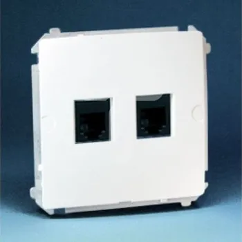 Elektrická zásuvka Simon Basic Počítačová zásuvka 2xRJ45 kat.6 bílá BM62.01/11 KONTAKT