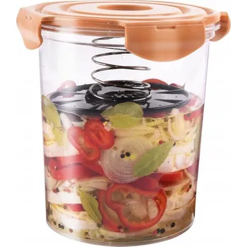 Dóza na potraviny NÁDOBA NA MARINOVÁNÍ MÍSY ZELENINY S PRUŽINA 4 L