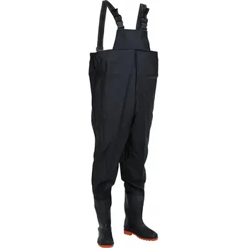 Pracovní obuv Rybářské broďáky s botami, nastavitelné, černé, polyester PVC, velikost 46