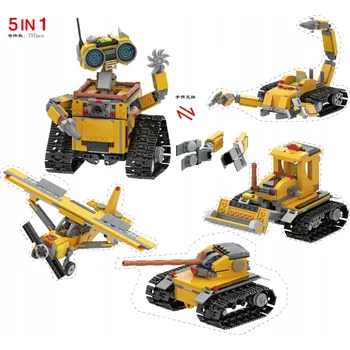 ostatní stavebnice STAVEBNICE ROBOT DÁLKOVĚ OVLÁDANÝ RC 5v1 LETADLO