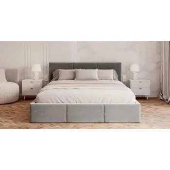 Postel Čalouněná postel FRESIA 180x200 s kovovým zdvižným roštem ŠEDÁ TRINITY