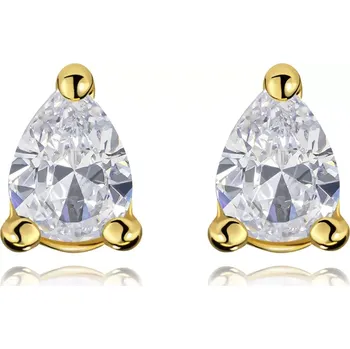 Náušnice Náušnice ze 14K žlutého zlata s čirou zirkonovou slzou