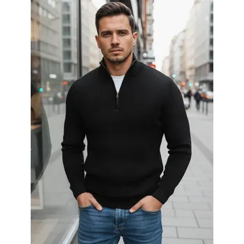 Pánský svetr Pánský černý svetr se zipem WX1894 Velikost: S