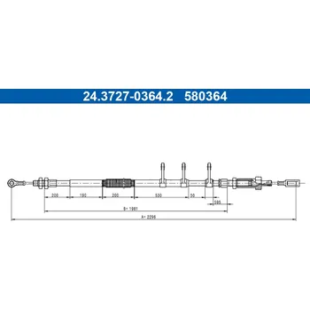 Lanko parkovací brzdy Lanko ruční brzdy ATE 24.3727-0364.2